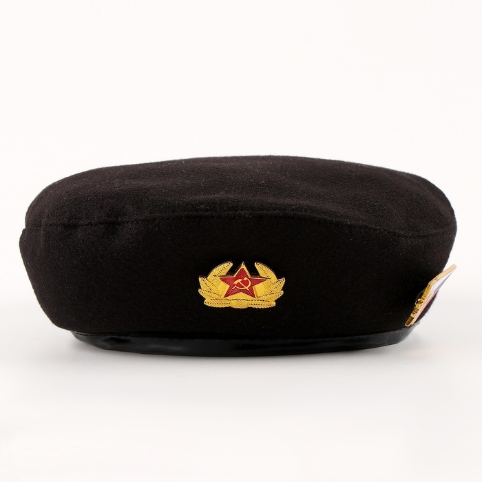 Карнавальный набор «Сильный солдат» чёрный берет, размер 54-56, значок, флажок Карнавальный набор «Сильный солдат» чёрный берет, размер 54-56, значок, флажок