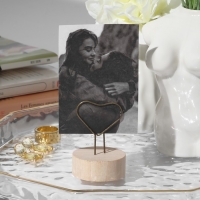 Ценникодержатель с зажимом &laquo;Сердце&raquo;, 4&times;4&times;6 см, цвет чернёное золото