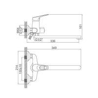 Смеситель для ванны Accoona А87150, однорычажный, хром Смеситель для ванны Accoona А87150, однорычажный, хром