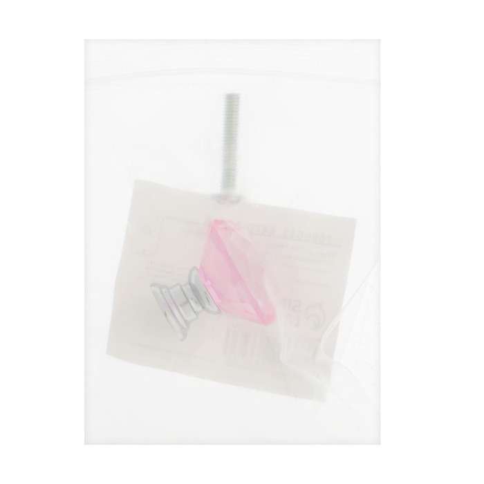 Ручка кнопка CAPPIO, цвет розовый "Алмаз", стеклянная, d=25 мм