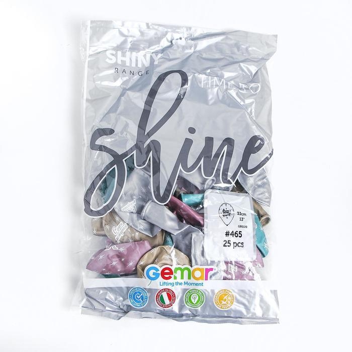 Шар латексный 14" &laquo;С днём рождения&raquo;, хром, набор 25 шт.