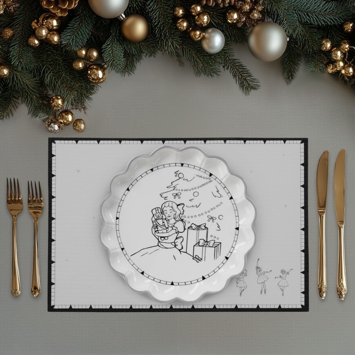 Салфетки новогодние на стол Доляна &laquo;Волшебная сказка&raquo;, 4 шт, сервировочная, 45&times;30 см