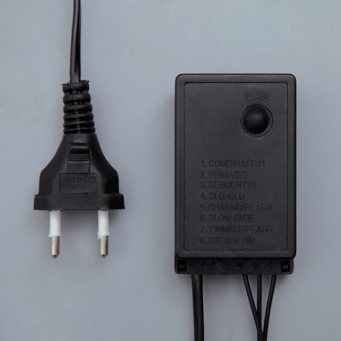 Гирлянда &laquo;Нить&raquo; 20 м, IP44, тёмная нить, 200 LED, свечение мульти, 8 режимов, 220 В