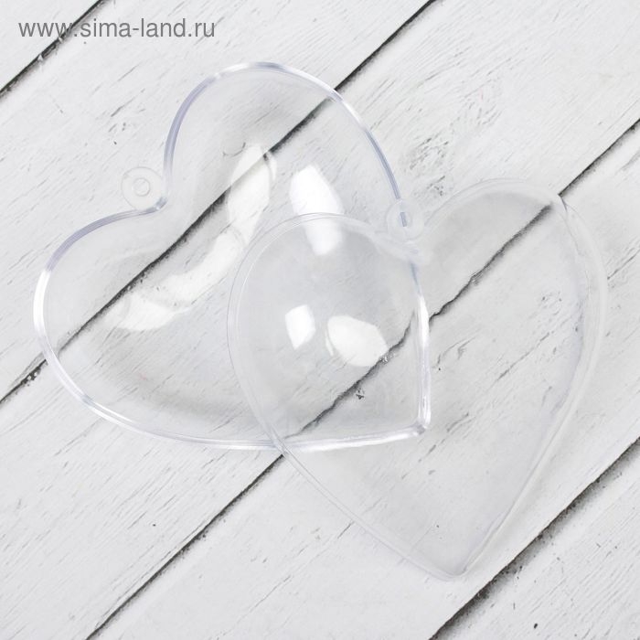 Заготовка - подвеска, раздельные части &laquo;Сердце&raquo;, размер собранной &mdash; 8 &times; 8 &times; 4,5 см