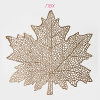 Салфетки сервировочные на стол Доляна «Кленовый лист», 4 шт, d=38 см, цвет золотой Салфетки сервировочные на стол Доляна «Кленовый лист», 4 шт, d=38 см, цвет золотой