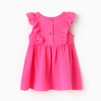 Платье детское с рюшей KAFTAN "Муслин", р.28 (86-92 см), ярко-розовый Платье детское с рюшей KAFTAN "Муслин", р.28 (86-92 см), ярко-розовый