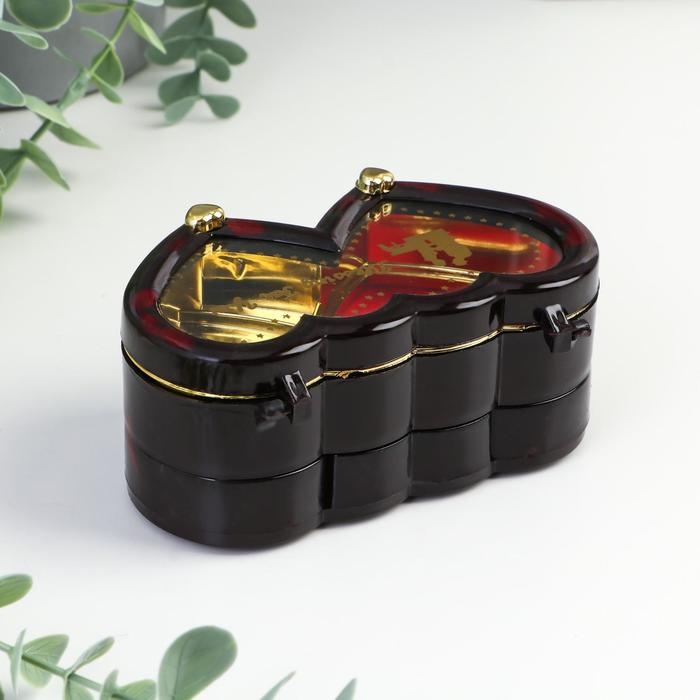 Шкатулка музыкальная Шкатулка музыкальная "2 сердца" 11,5х7 см