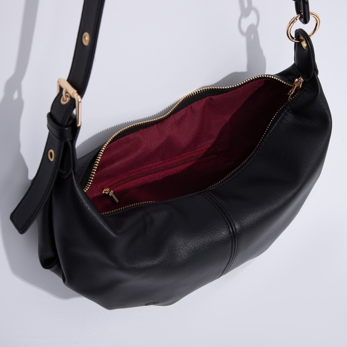 Сумка мешок, отдел на молнии, регулирующийся ремень, цвет чёрный Сумка мешок, отдел на молнии, регулирующийся ремень, цвет чёрный