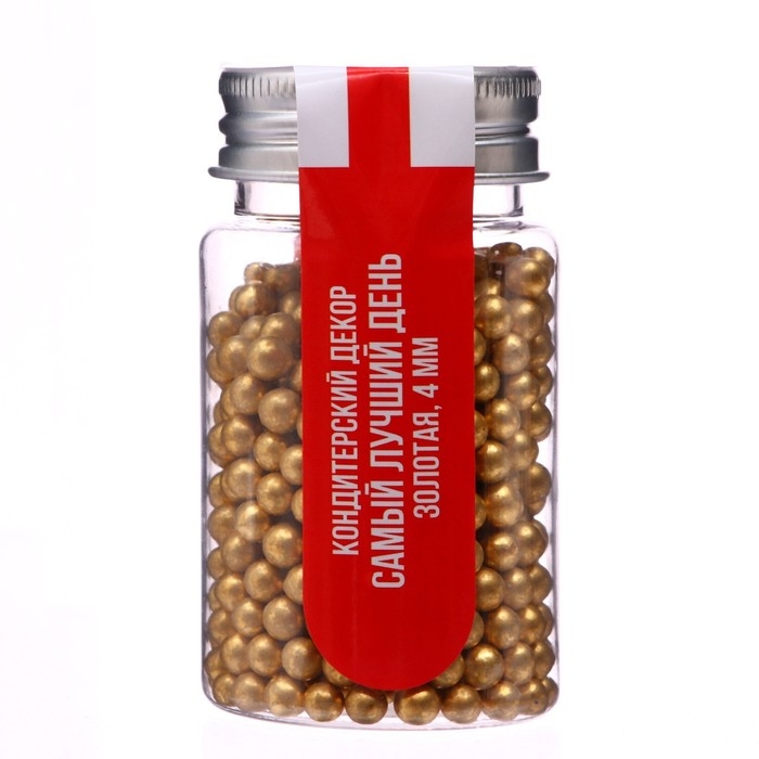 Кондитерский декор «Самый лучший день», 4 мм, золотая , 50 г Кондитерский декор «Самый лучший день», 4 мм, золотая , 50 г