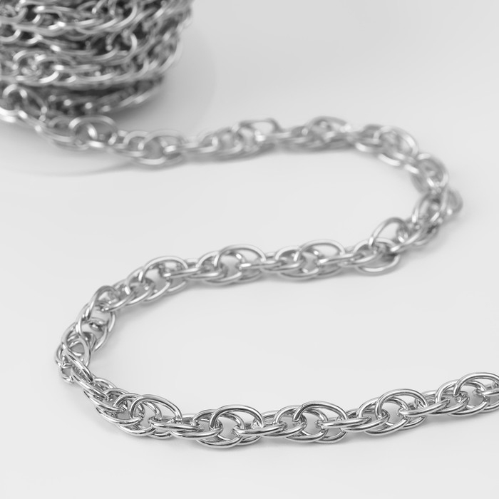 Цепочка для сумки, железная, 9,15 &times; 6 мм, 3 &plusmn; 0,1 м цвет серебряный
