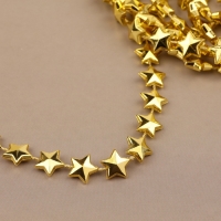 Бусы на нитях &laquo;Звёзды&raquo;, 10 мм, 2 м, цвет золотой
