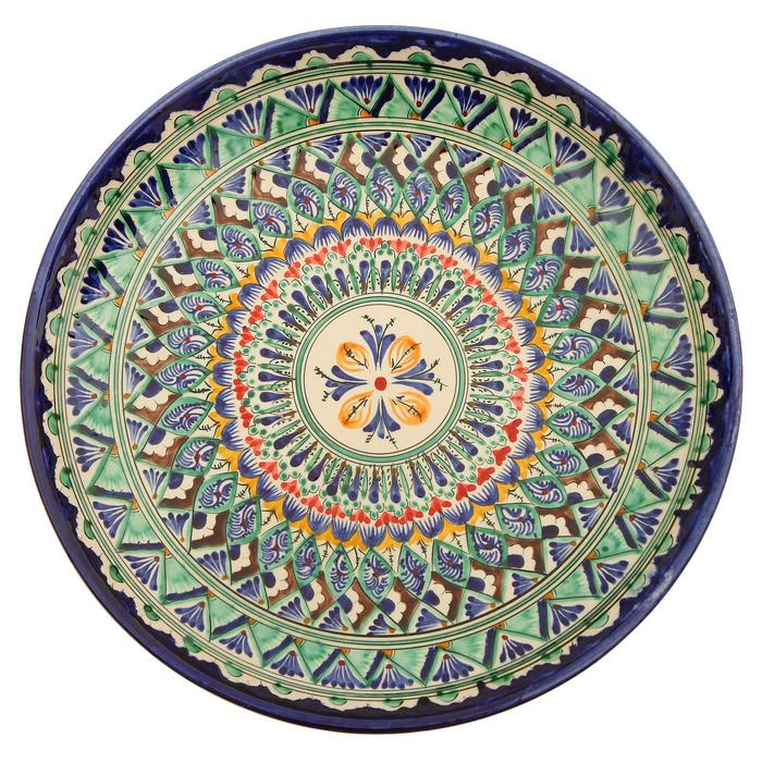 Ляган Риштанская Керамика Ляган Риштанская Керамика "Узоры", 31 см, синий