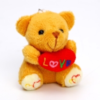 Мягкая игрушка - брелок «Мишка с сердцем», цвета МИКС Мягкая игрушка - брелок «Мишка с сердцем», цвета МИКС