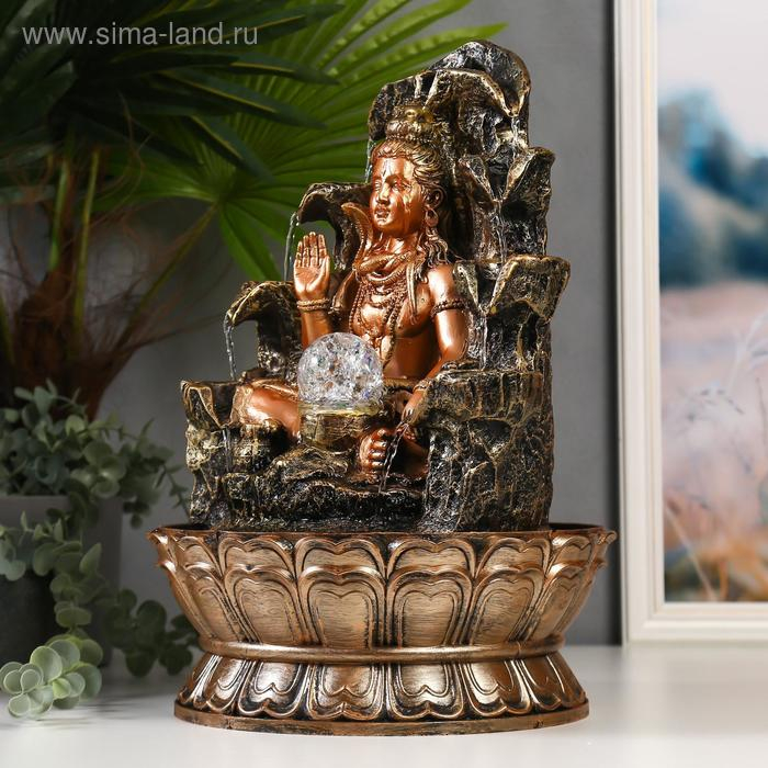 Фонтан настольный от сети, подсветка Фонтан настольный от сети, подсветка "Шива у скалы с водопадом" 42х28х28 см