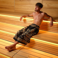 Полотенце для бани &laquo;Настоящий мужчина&raquo; мужской килт 80х145 см, 100 % хл, вафельное полотно