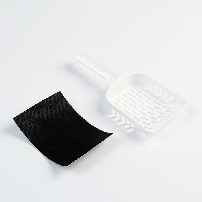 Туалет для кошек "Лекси" закрытый бело/розовый 50,5 х 39 х 41 см