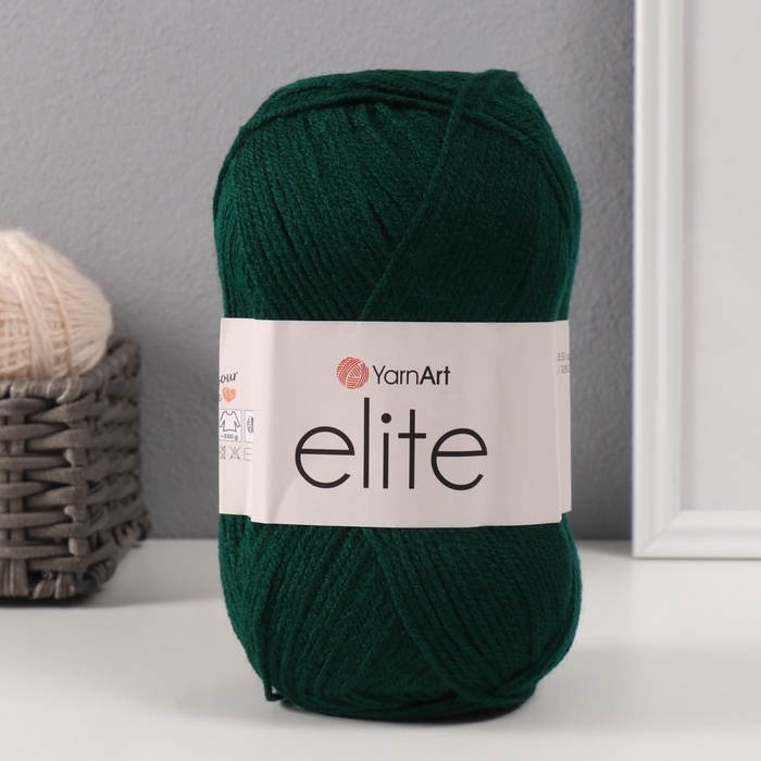 Пряжа "Elite" 100% акрил 300м/100г (590 темн.зеленый)