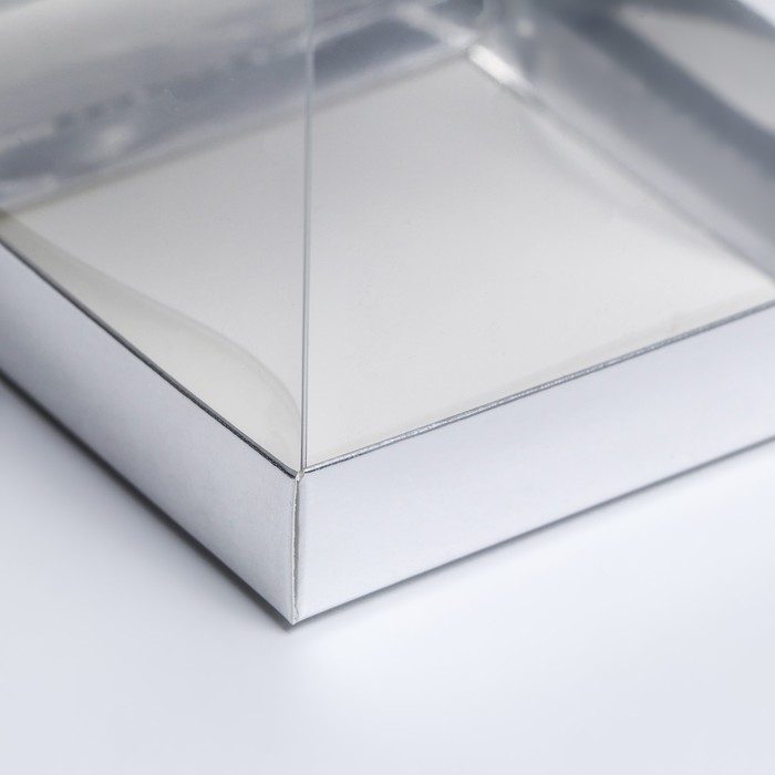 Коробка с PVC Мини 10 X 10 X 12 см "Серебро"