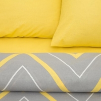 Постельное бельё Этель 1,5 сп &laquo;Жёлто-серые зигзаги&raquo; 143х215см, 150х214см, 70х70см-2 шт
