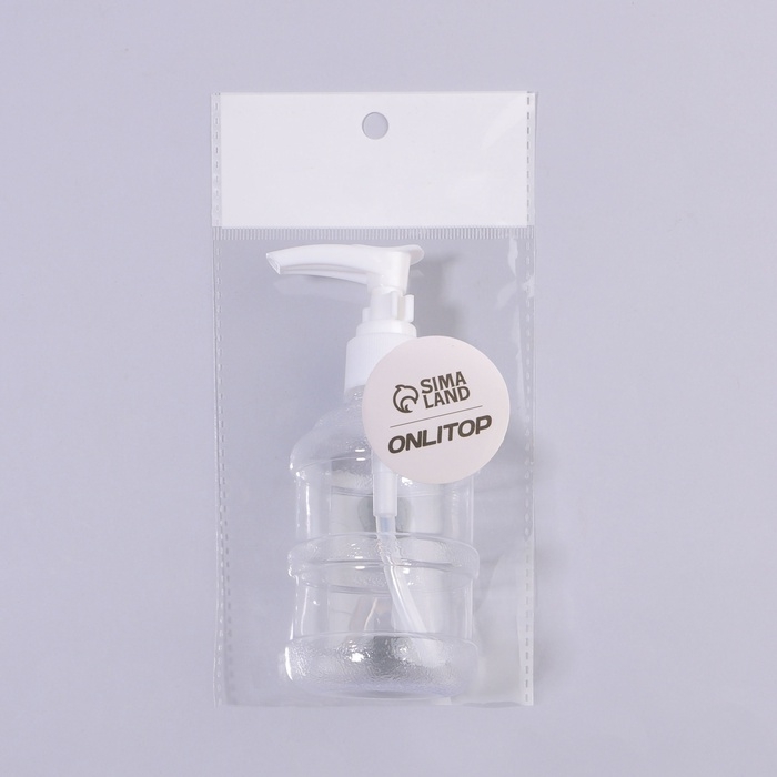 Бутылочка для хранения, с дозатором, 150 мл, цвет белый/прозрачный Бутылочка для хранения, с дозатором, 150 мл, цвет белый/прозрачный