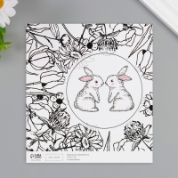 Бумага для скрапбукинга двусторонняя "Зайчики и цыплёнок" плотность 180 гр набор 10 шт 15,5х17 см