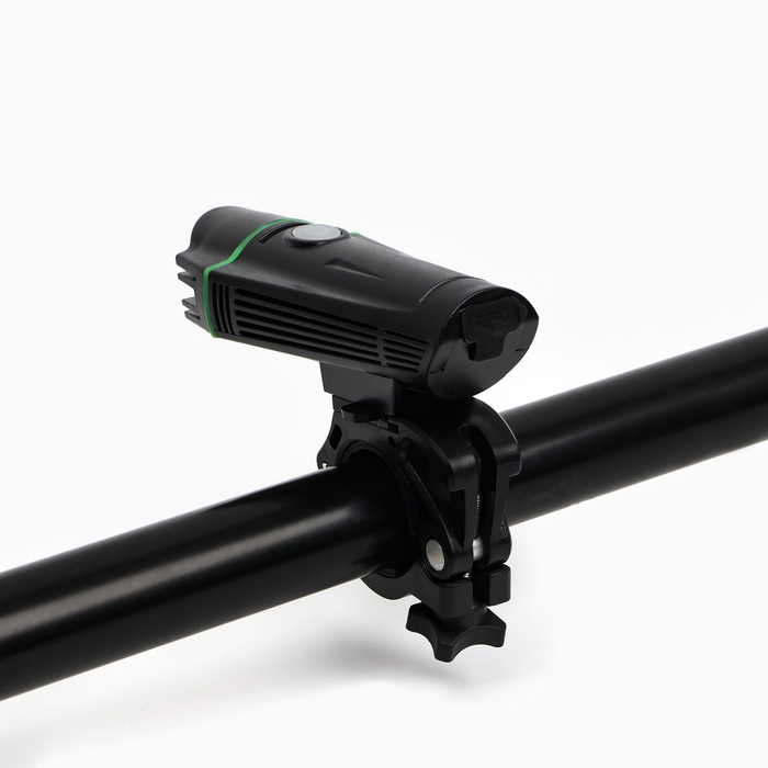 Фонарь велосипедный передний аккумуляторный, водонепроницаемый, 1 диод, 4 режима, зеленый Фонарь велосипедный передний аккумуляторный, водонепроницаемый, 1 диод, 4 режима, зеленый