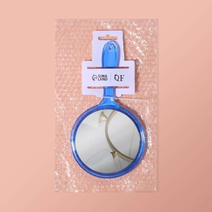 Зеркало с ручкой, двустороннее, с увеличением, d зеркальной поверхности 10 см, цвет МИКС