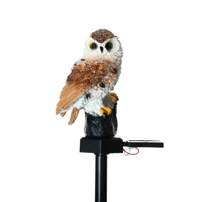 Садовый светильник на солнечной батарее &laquo;Сова&raquo;, 45 см, 1 LED, свечение тёплое белое