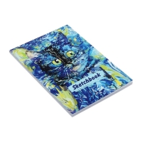 Скетчбук А5, 40 листов на склейке по короткой стороне "Звёздный кот", обложка мелованный картон, блок 100 г/м² Скетчбук А5, 40 листов на склейке по короткой стороне "Звёздный кот", обложка мелованный картон, блок 100 г/м²