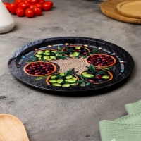 Поднос &laquo;Оливки&raquo;, 28 х 1,6 х 0,32 см, металл