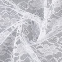 Лоскут гипюра, крупные цветы, белый, 150 &times; 160 см