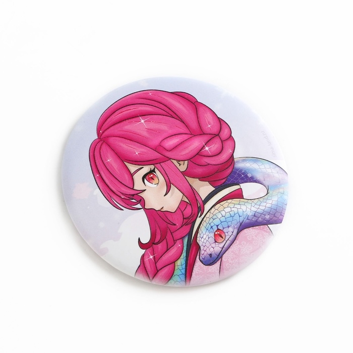 Зеркало карманное новогоднее &laquo;Новый год: Аниме со змейкой&raquo;, диам.7 см