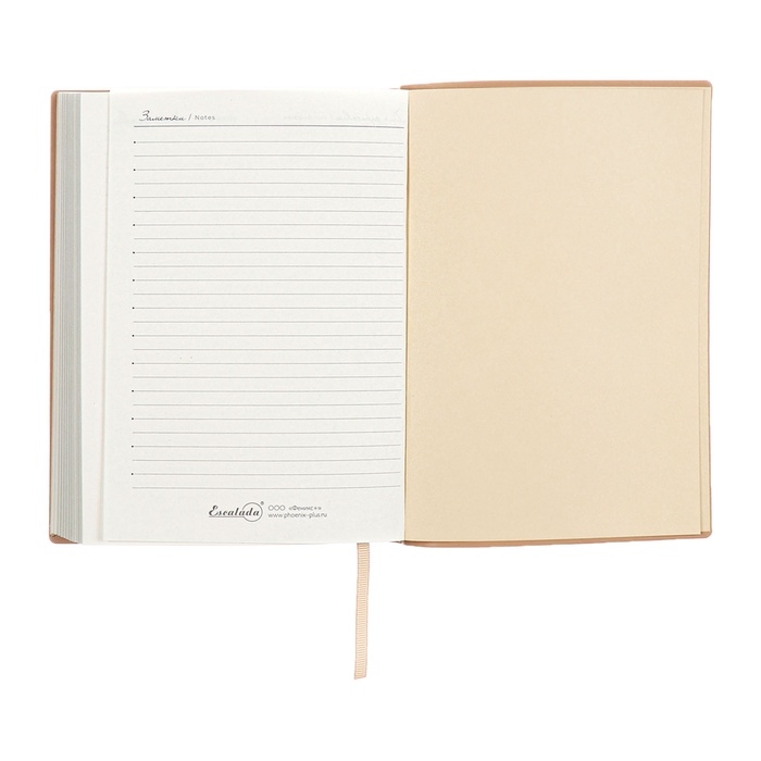 Ежедневник недатированный А6+, 160 листов ESCALADA, мягкая обложка из искусственной кожи, тиснение фольгой, ляссе, кремовый блок 70г/м2, золотой