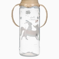 Бутылочка для кормления &laquo;Лесные друзья&raquo; 250 мл, цилиндр, с ручками, цвет бежевый