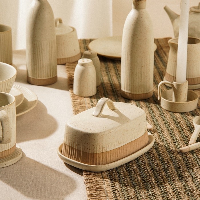 Маслёнка керамическая SL Home &laquo;Виенто&raquo;, 18,5&times;13&times;10,5 см, цвет бежевый