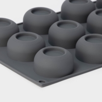 Форма для выпечки и муссовых десертов KONFINETTA &laquo;Фолд&raquo;, силикон, 28,8&times;17,1&times;2,6 см, 12 ячеек (4,2&times;2,5 см), цвет серый