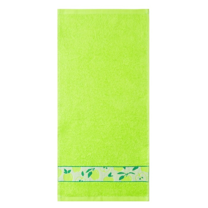 Полотенце 30х60 см, Яблоки, салатовый МИКС, 340 гр/м, махра, хлопок