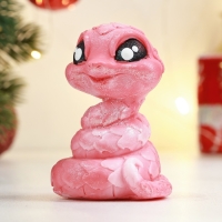 Новый год. Символ 2025. Фигурное мыло "Змейка" розовый с серебром Новый год. Символ 2025. Фигурное мыло "Змейка" розовый с серебром