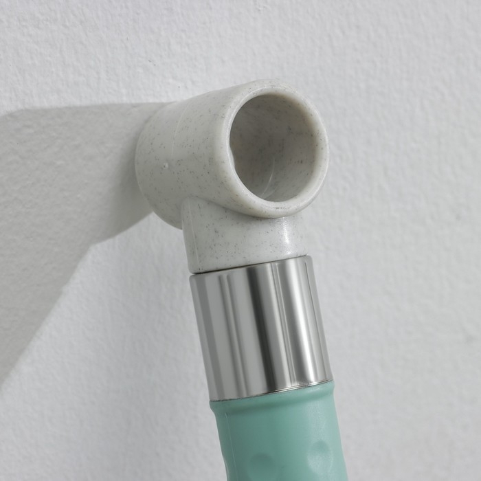 Швабра для мытья пола Доляна, металлический наконечник, микрофибра, телескопическая ручка 77-109 см