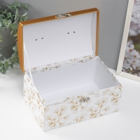 Шкатулка картон сундучок "Узор золотом" набор 3 шт 26х18х16,5 24х16х14,5 22х14х12,7 см