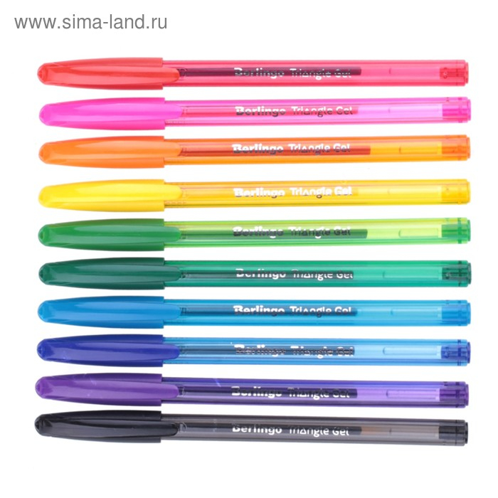 Набор гелевых ручек 10 цветов, Berlingo "Triangle Gel" 0.5мм, микс