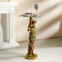 Стол декоративный "Африканская красавица с букетом" золото 38х38х85 см Стол декоративный "Африканская красавица с букетом" золото 38х38х85 см