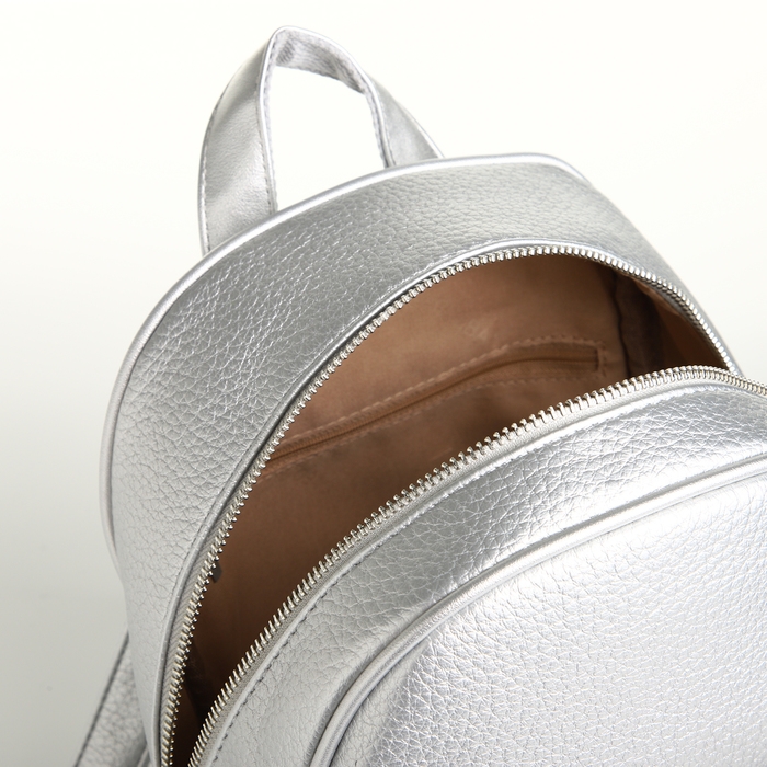 Рюкзак городской на молнии, цвет серебряный Рюкзак городской на молнии, цвет серебряный