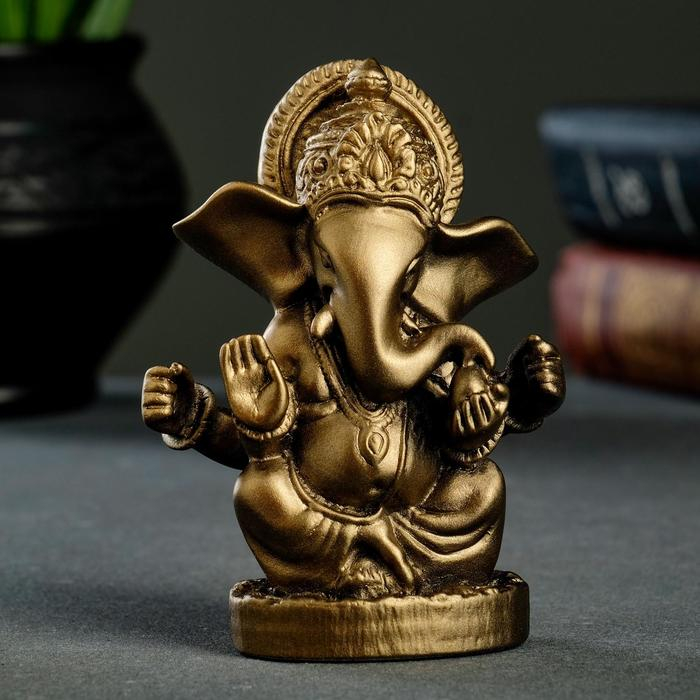 Фигура Фигура "Ганеша" 11 см бронза / мраморная крошка