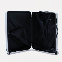 Чемодан большой 84 л (L), отдел на молнии, кодовый замок, цвет серебристый