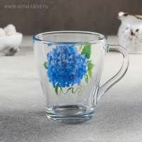 Кружка стеклянная &laquo;Гортензия&raquo;, 250 мл