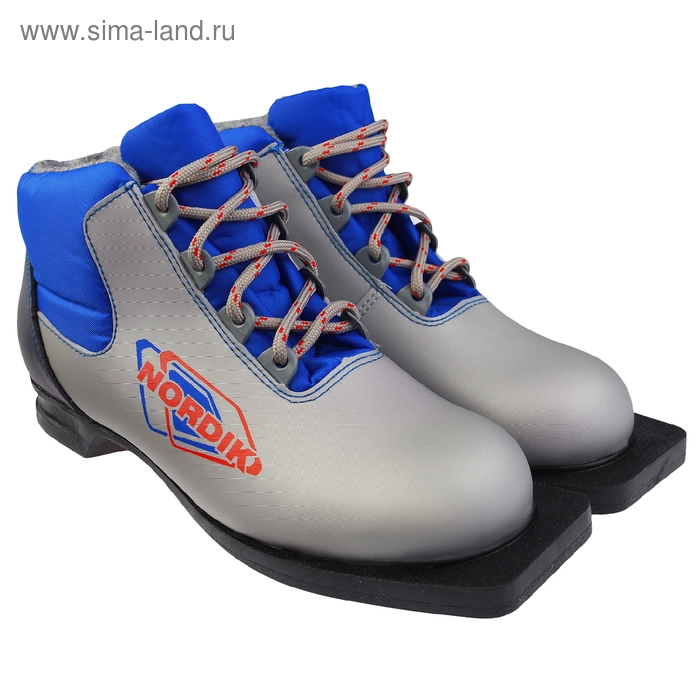 Ботинки лыжные Spine Nordik 43/2, NN75, р. 30, цвет серебристый, лого красный Ботинки лыжные Spine Nordik 43/2, NN75, р. 30, цвет серебристый, лого красный