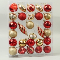 Набор украшений пластик 28 шт "Феерия" красно-золотой