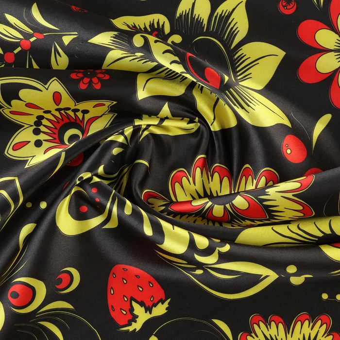 Лоскут для рукоделия, атлас, хохлома, 50 &times; 75 см