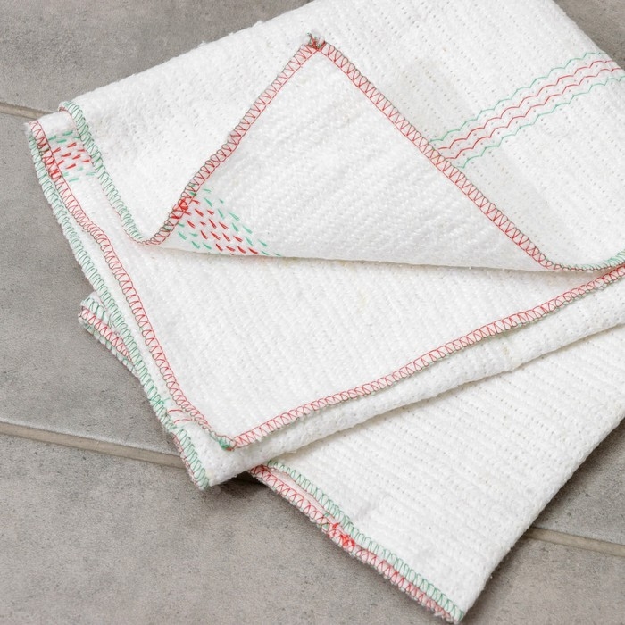 Тряпка для мытья пола Доляна, вискоза-ХПП, с оверлоком, 50&times;80 см, плотность 220 г/м, цвет белый